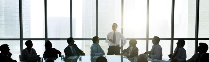 People sitting at a large conference table
