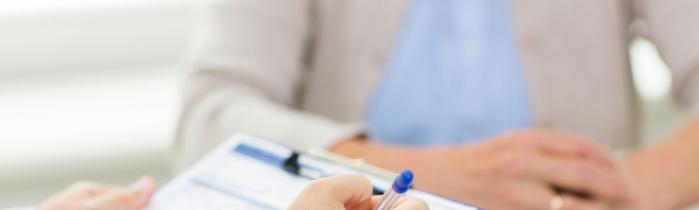 Patient talking to a doctor
