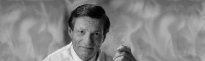 Dr LeMaitre holding his valvulotome