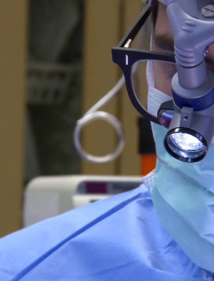 Surgeon looking down